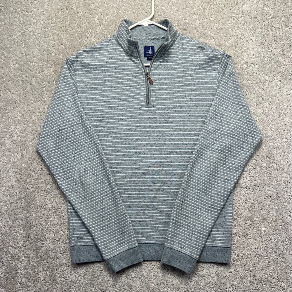 Johnnie-O Skiles Pullover Mens S Shadow Striped 1/4 Zip Cotton Stretch Golf